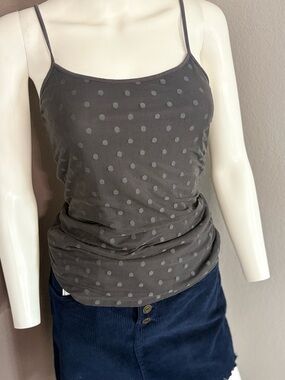 LOFT Gray Polka Dot Camisole Tank